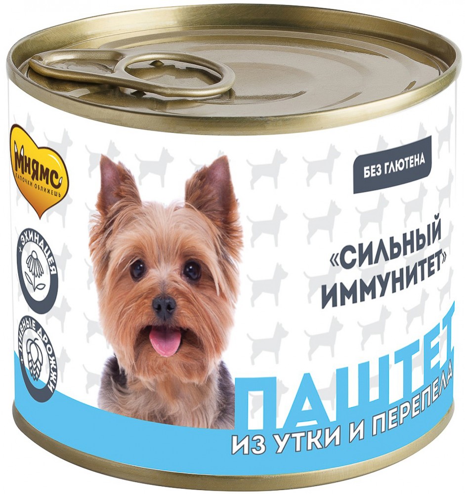 Влажный корм Мнямс Паштет из утки и перепела для собак всех пород &laquo;СИЛЬНЫЙ ИММУНИТЕТ&raquo; 200 г