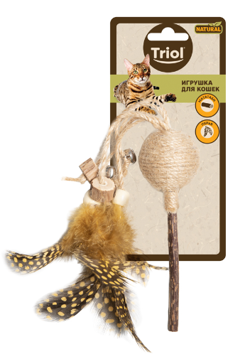 Игрушка для кошек из мататаби "Леденец на палочке", d40/270мм, серия NATURAL, Triol