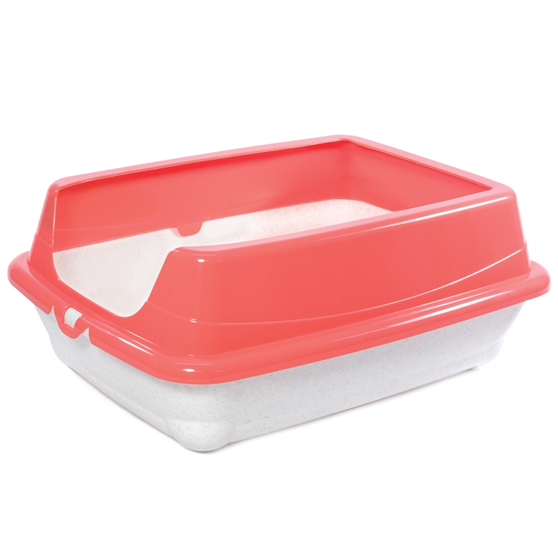 Gamma туалет для кошек прямоугольный с высоким бортом "Пушок", 455х350х190 мм, серый