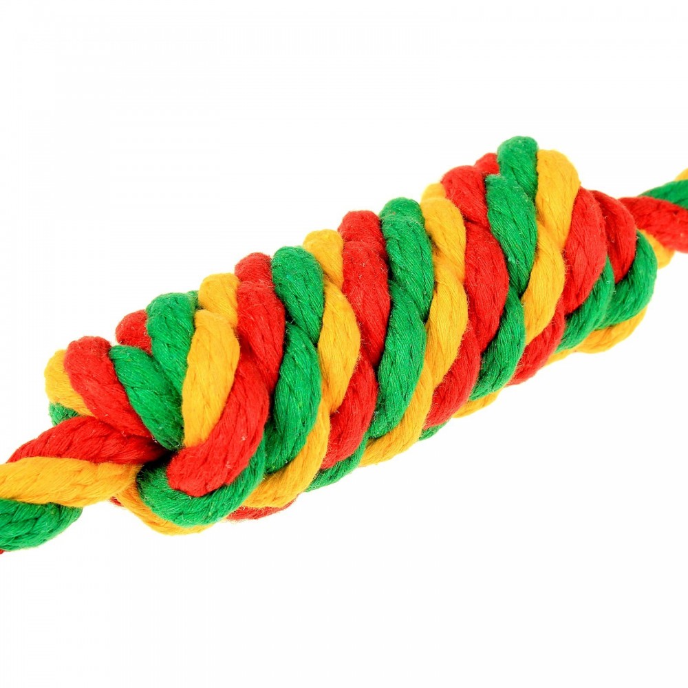 Игрушка для животных Doglike "Канатная сарделька", средняя, цветной, длина 40 см (канат для собак)