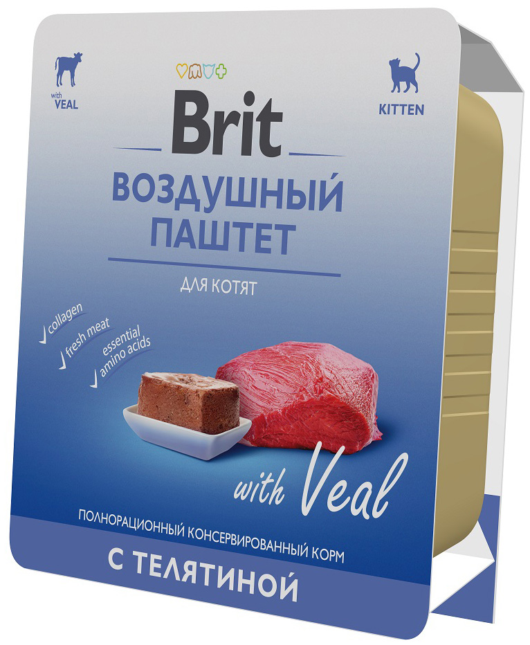 Корм Brit Kitten Veal (паштет) для котят, с телятиной, 100 г