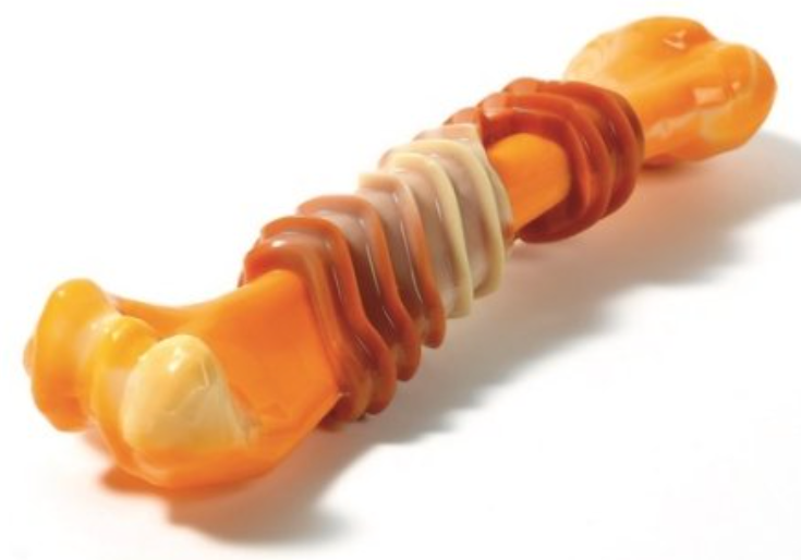 M-PETS Игрушка для собак Карнивор кость, вкус бекона, цвет желтый, 17.8x4.9x4 см