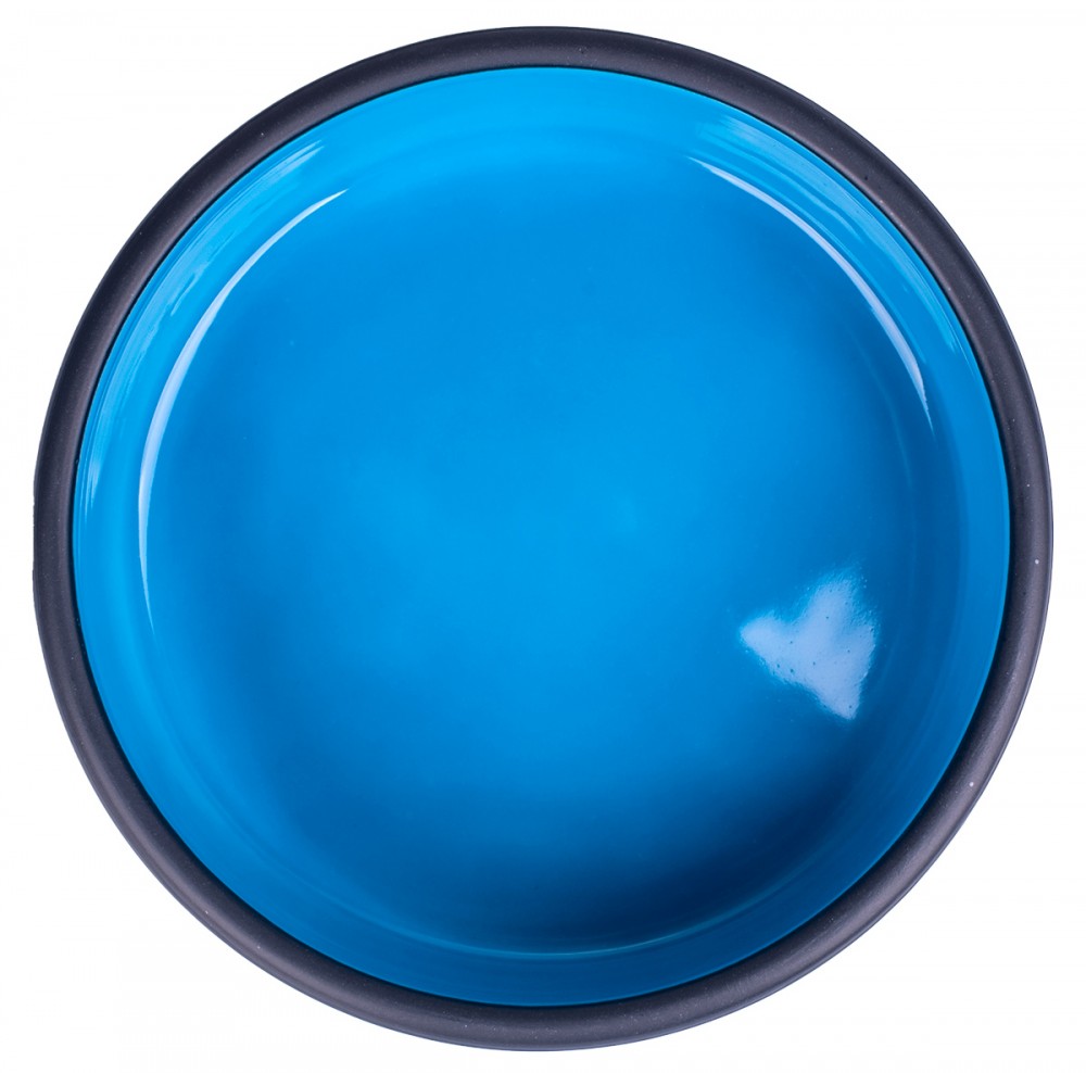 Миска Mr.Kranch керамическая для кошек черная с голубым 350мл