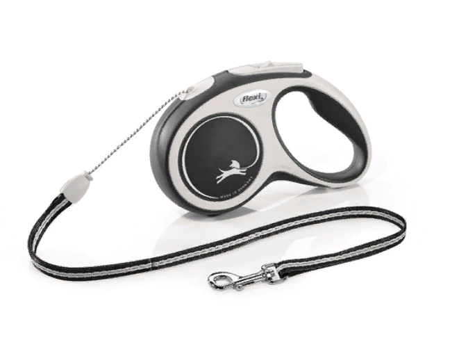 Рулетка Flexi NEW LINE Comfort М (до 20 кг) трос 5 м серый/черный