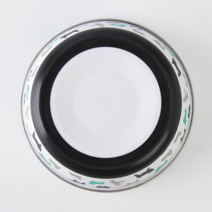 Миска Пушистое счастье металлическая для собаки &laquo;Собаки&raquo;, 450 мл, 14х4.5 см