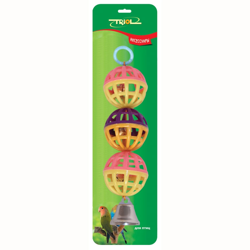 Игрушка для птиц &quot;Три шарика&quot;, 150*d40мм