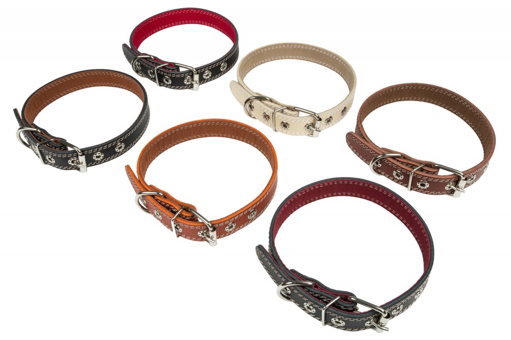 Ошейник №25 с подкладом не украшенный. Цвет в ассортименте