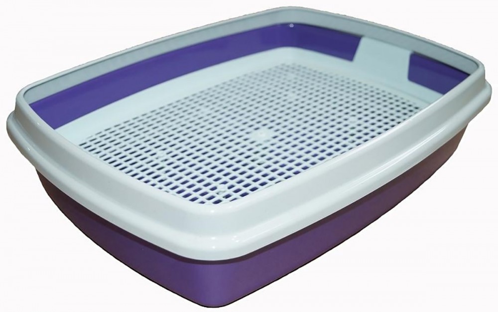 Туалет (Сибирская кошка) Мяус с сеткой высокие ножки и бортиком (40*30*9)