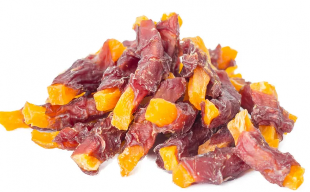 Лакомство Green Qzin для собак Выносливость Сушеное утиное мясо на ломтике батата 750 г