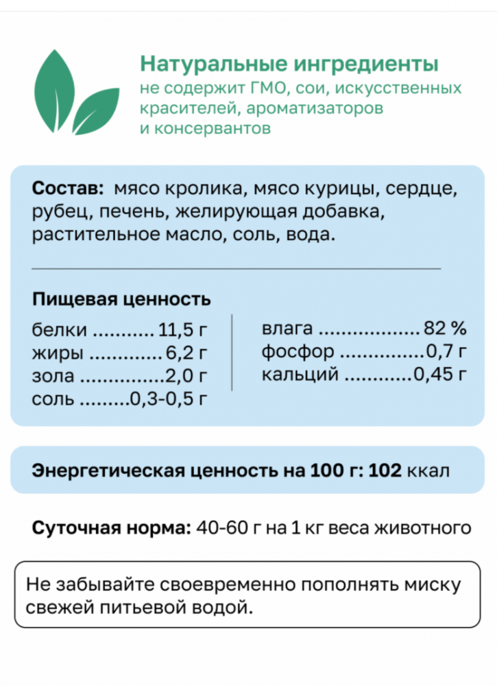 Конерва Органикс ЩЕНКИ Мясное ассорти с кроликом 400 г