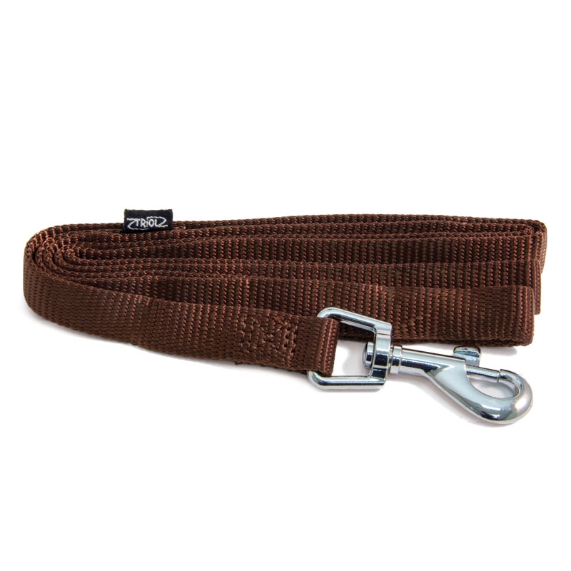 Triol комплект мягкая шлейка-жилетка и поводок нейлоновый, размер M, обхват груди 400 мм, поводок 15*1200 мм, коричневый