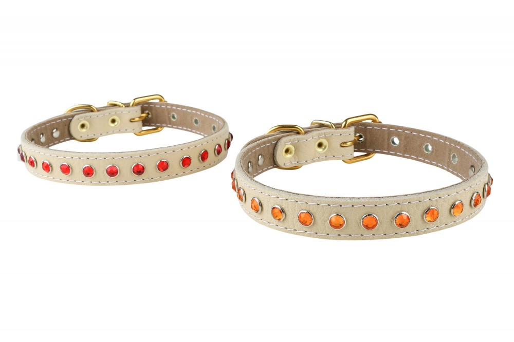 Ошейник №17 с подкладом стразы. Цвет в ассортименте