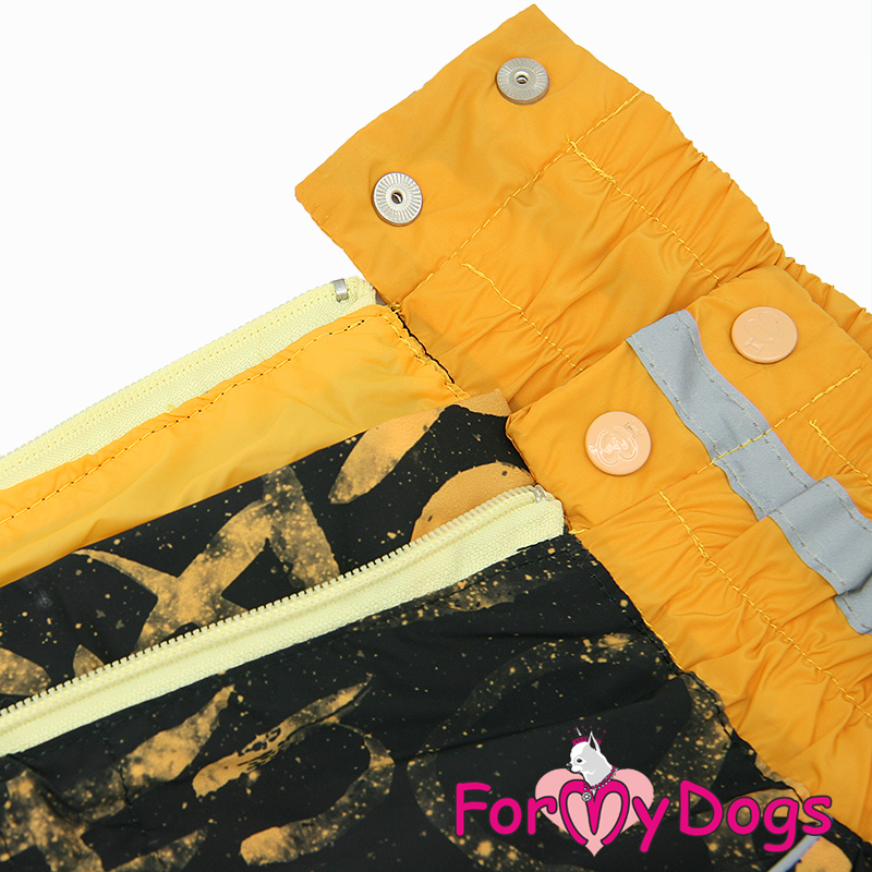 ForMyDogs Комбинезон ТЕПЛЫЙ черно/желтый для девочек C3 65*85см