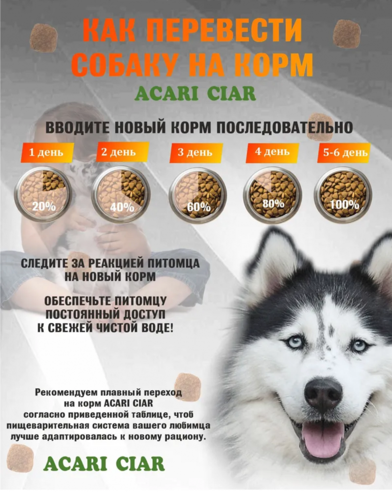 Acari ciar - корм для собак REGULAR premium всех пород с говядиной средняя гранула