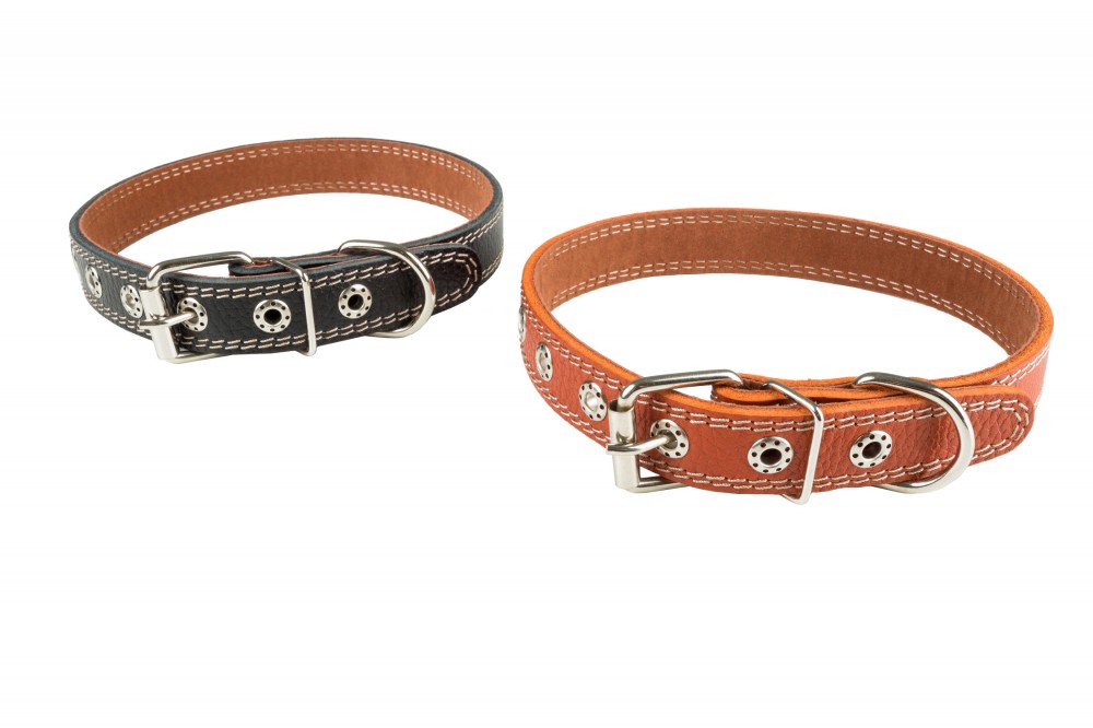 Ошейник №25 с подкладом не украшенный. Цвет в ассортименте