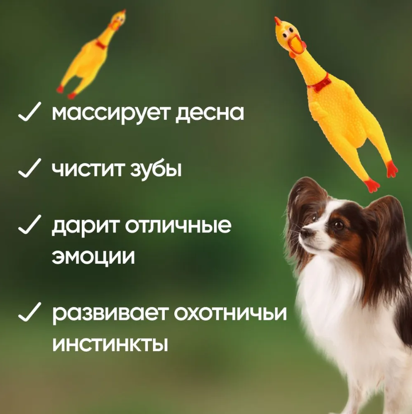 Игрушка Китай с пищалкой "Кричащая курица" "Орущая курица" для собак 16 см