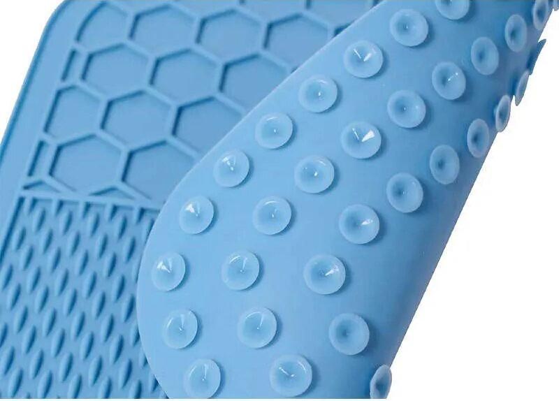 M-PETS Лизательный коврик для домашних животных, размер S, 15x15x1 см, цвет голубой