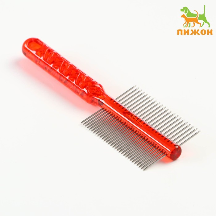 Расчёска Пижон для шерсти "Пузырьки", двухсторонняя, прозрачная, 19,5 х 5,6 см, МИКС цвет