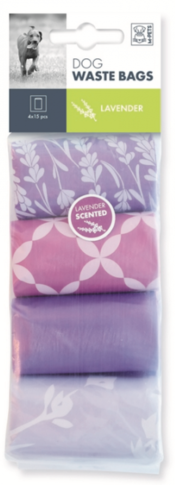 M-PETS Пакеты гигиенические для выгула собак, с ароматом лаванды, 60 шт