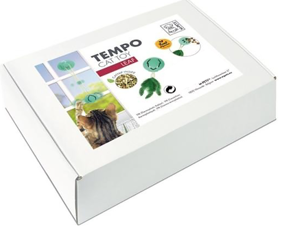 MPets игрушка Листочек для кошек, с дозатором для угощений, с кошачьей мятой, 11.5х10.5х5.5 см