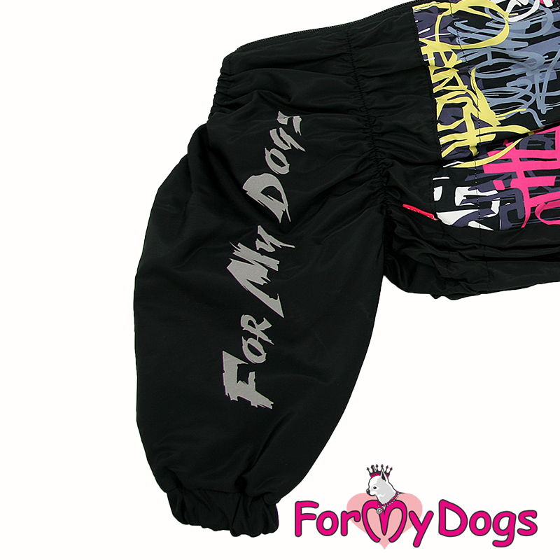 ForMyDogs Комбинезон ДОЖДЕВИК для собак черный для мальчиков В2 45*75 см