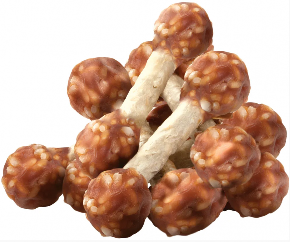 Лакомство для щенков Деревенские лакомства Косточки из индейки с рисом 90г