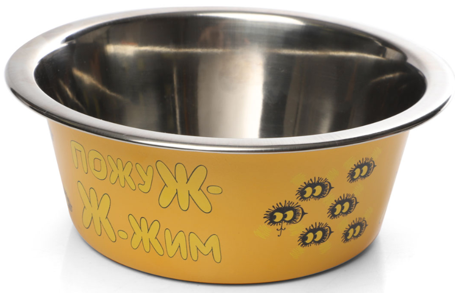 Triol СОЮЗМУЛЬТФИЛЬМ Миска для животных металлическая двойная на подставке "Пожужжим", 2*0.75л