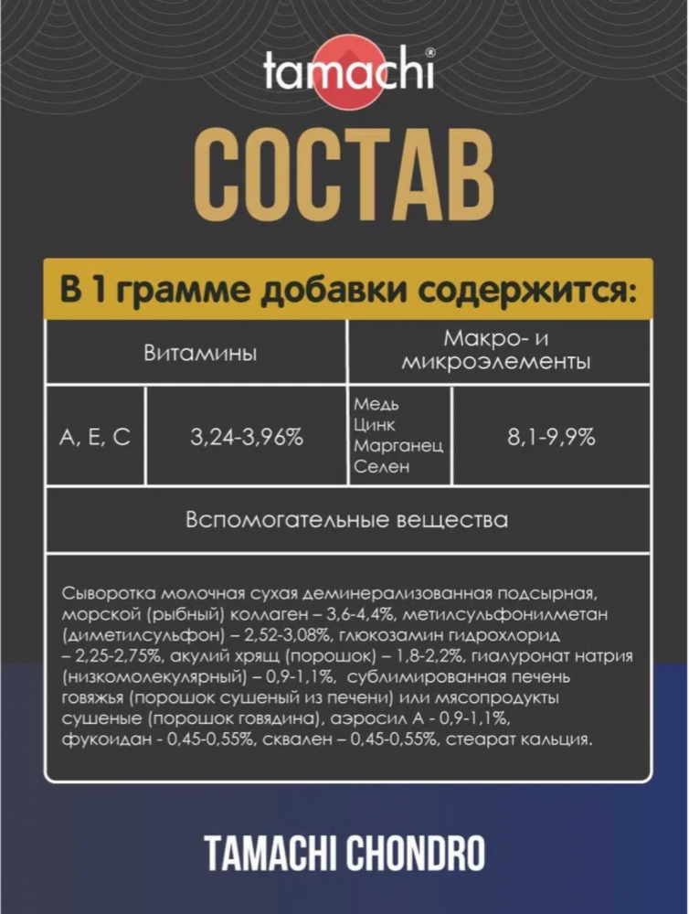 Витамины для кошек Tamachi Chondro для суставов 100 шт