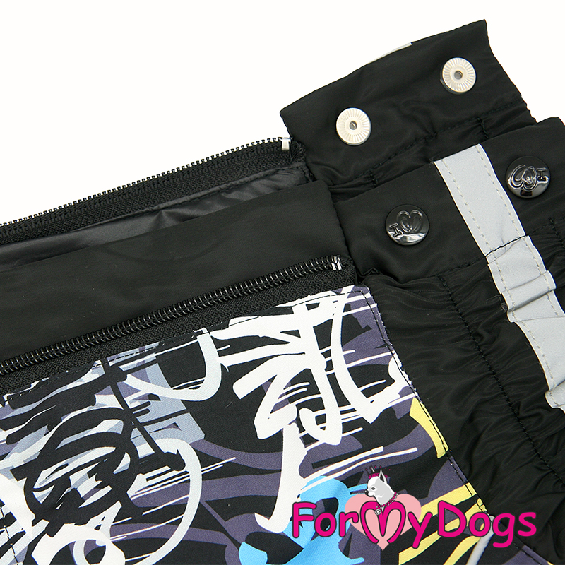 ForMyDogs Комбинезон ДОЖДЕВИК для собак черный для мальчиков С1 55*75 см