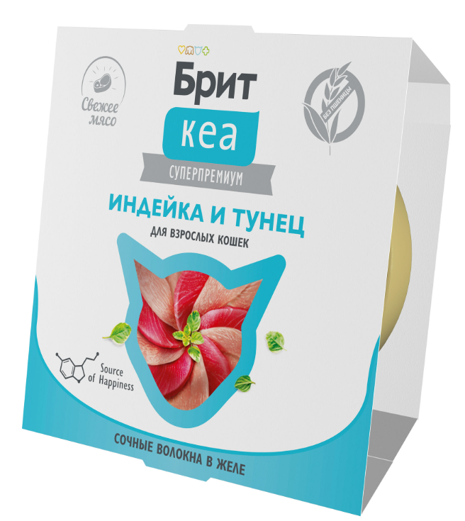 БРИТ КЕА, Ламистер для взрослых кошек, Индейка и Тунец: ЖЕЛЕ 75 г