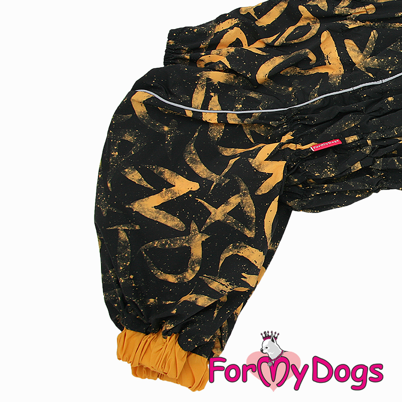 ForMyDogs Комбинезон ТЕПЛЫЙ черно/желтый для девочек C2 60*80см