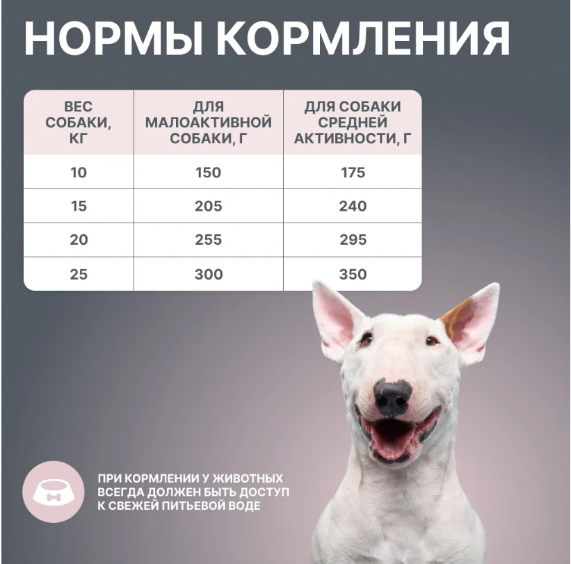 Корм BOWL WOW для собак для собак средних пород с индейкой, рисом и яблоком