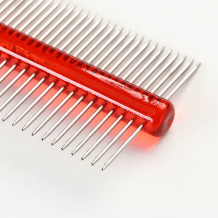 Расчёска Пижон для шерсти "Пузырьки", двухсторонняя, прозрачная, 19,5 х 5,6 см, МИКС цвет