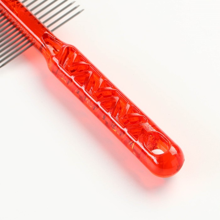 Расчёска Пижон для шерсти "Пузырьки", двухсторонняя, прозрачная, 19,5 х 5,6 см, МИКС цвет